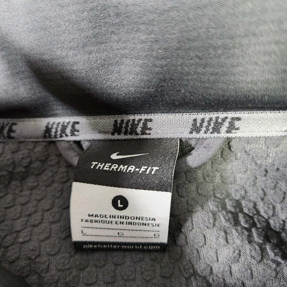 Nike Jacket Men Large Sphere Hybrid Woven Coat Grid Therma Fleece Lined Gray NEW